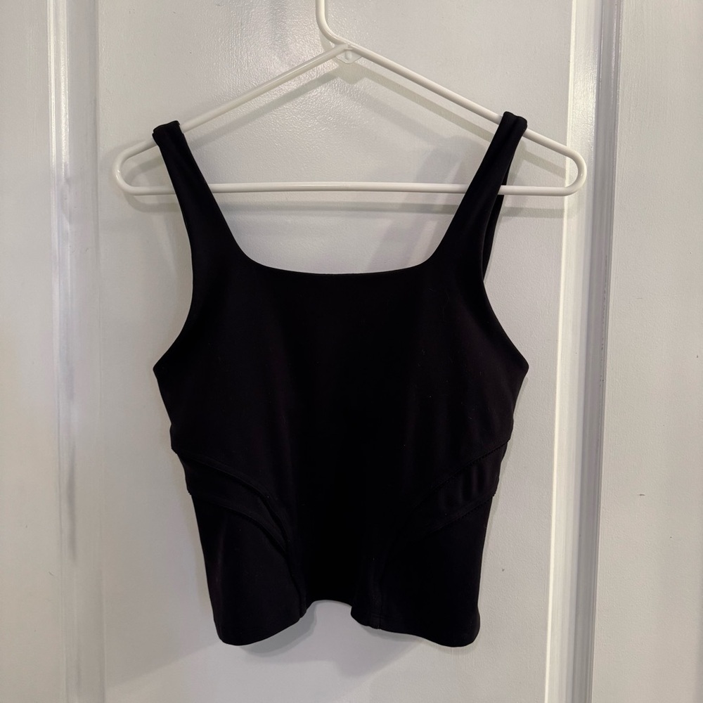 Lululemon Nulu and Mesh-Back Shelf-Bra Yoga Tank Top Black